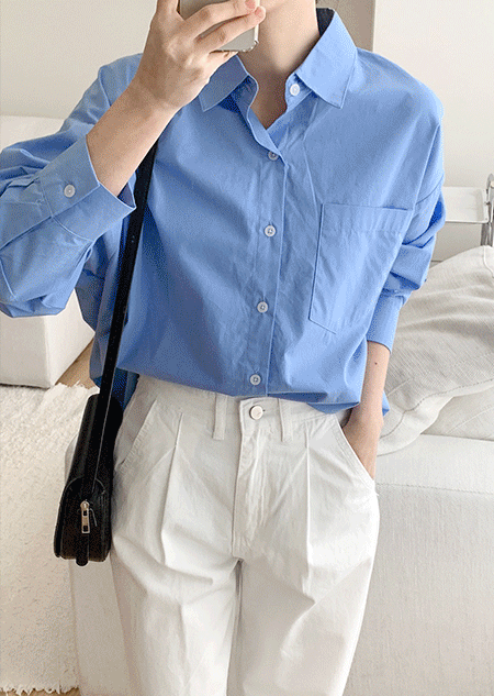 모노 세미 오버핏 셔츠 (3 color)